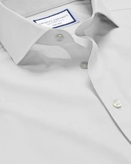 Cutaway Collar Non-Iron Twill Shirt - Silver Grey