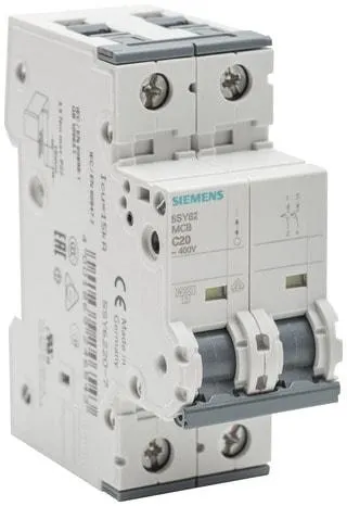 Disjoncteur bipolaire à courbe D 6 kA - 20 A - Siemens