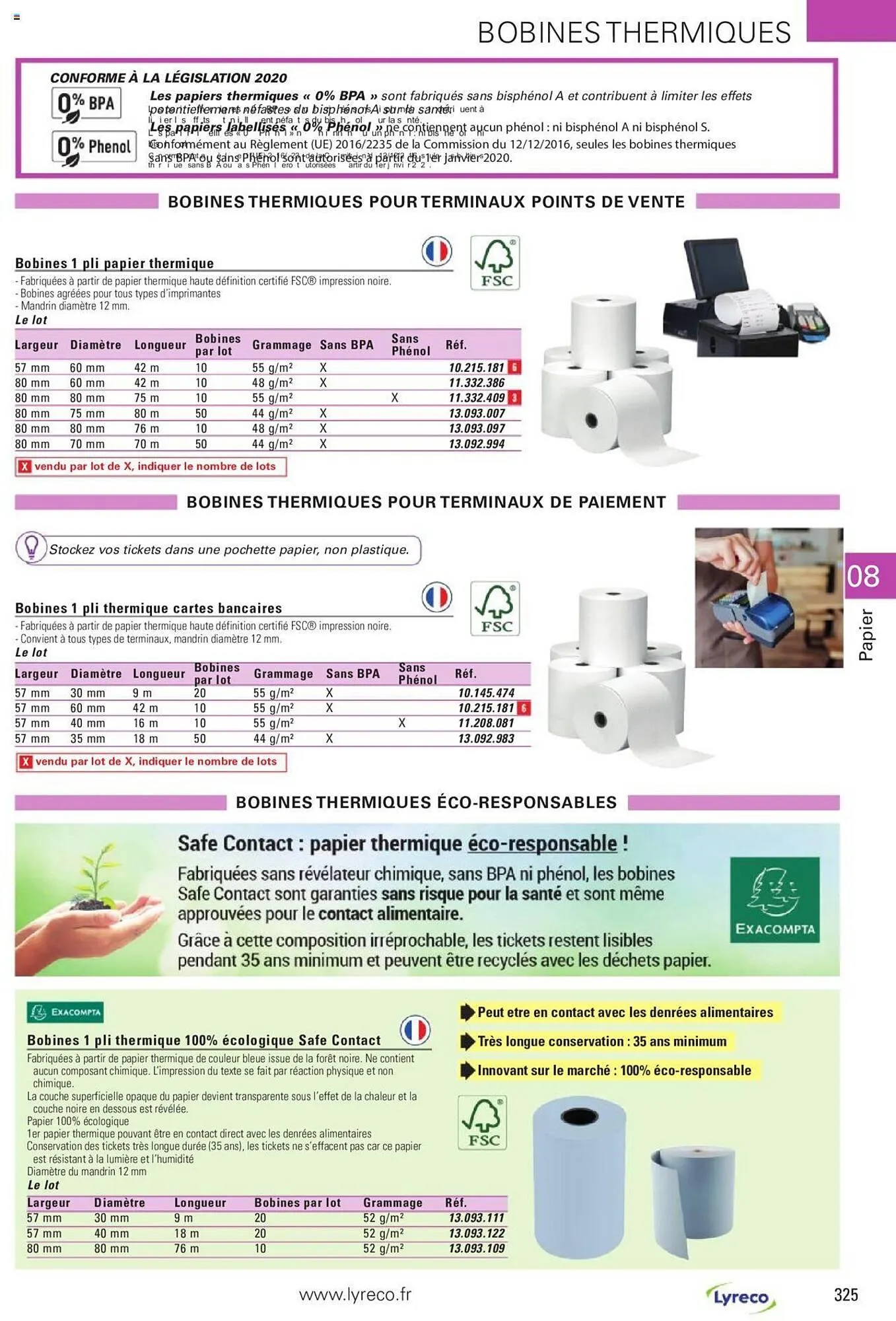 Catalogue Lyreco du 15 mai au 31 décembre 2023 - Catalogue page 325