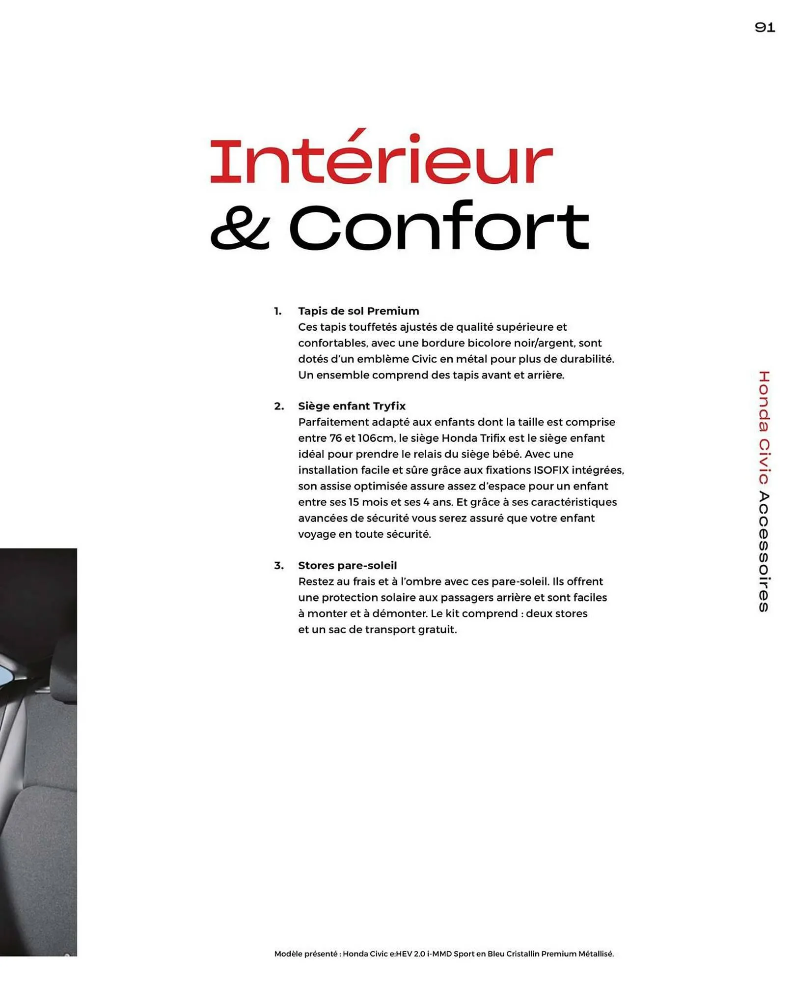 Catalogue Honda Civic Hybrid du 20 décembre au 30 juin 2024 - Catalogue page 91