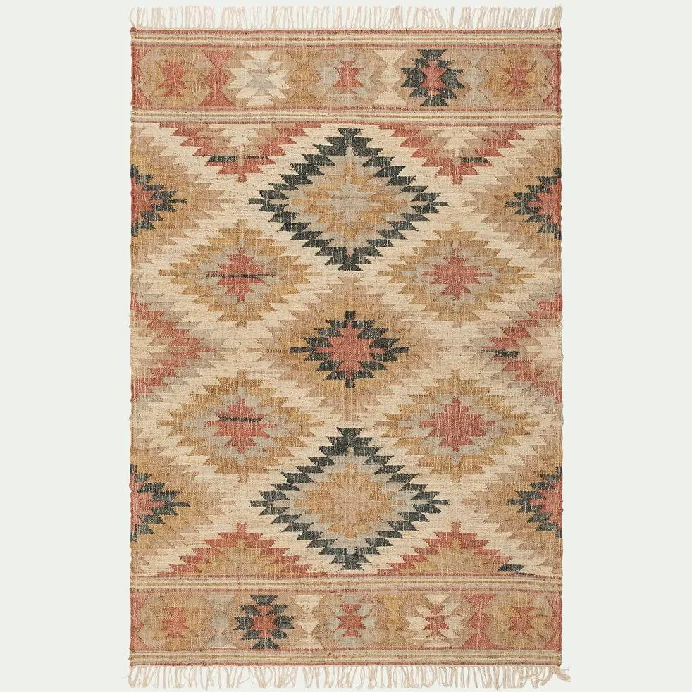Tapis tissé en jute et coton - beige 200x290cm