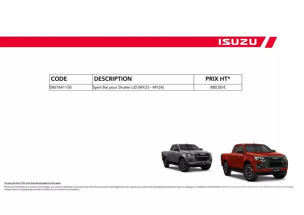 ISUZU SPACE N60B Accessoires du 15 octobre au 15 octobre 2025 - Catalogue page 4