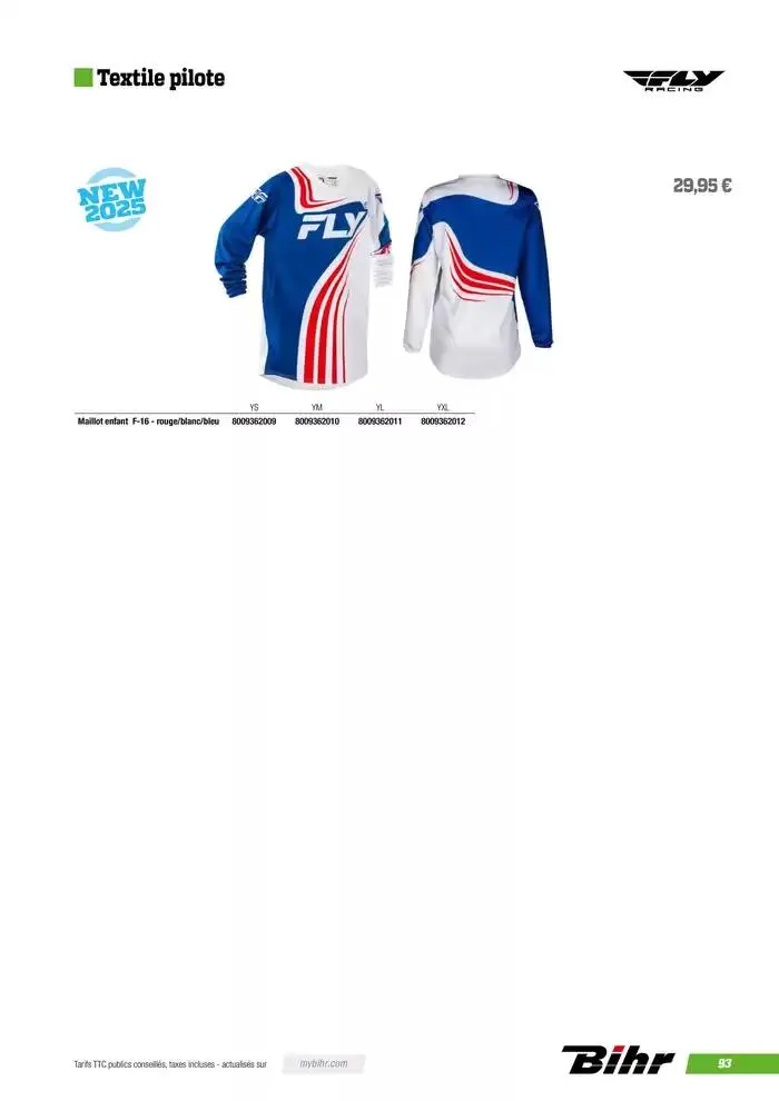 FLY RACING 2025 du 20 novembre au 31 août 2025 - Catalogue page 95