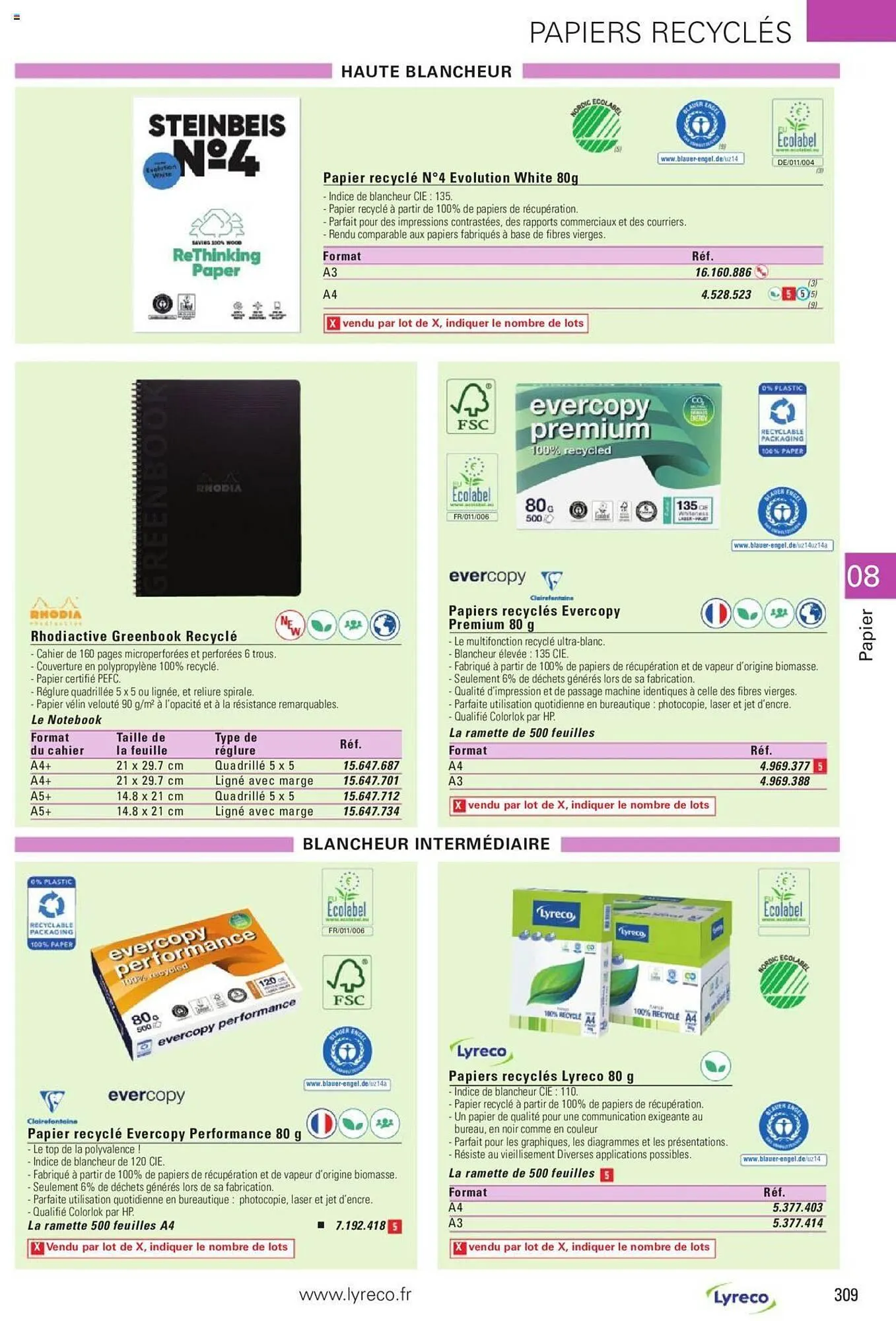 Catalogue Lyreco du 15 mai au 31 décembre 2023 - Catalogue page 309