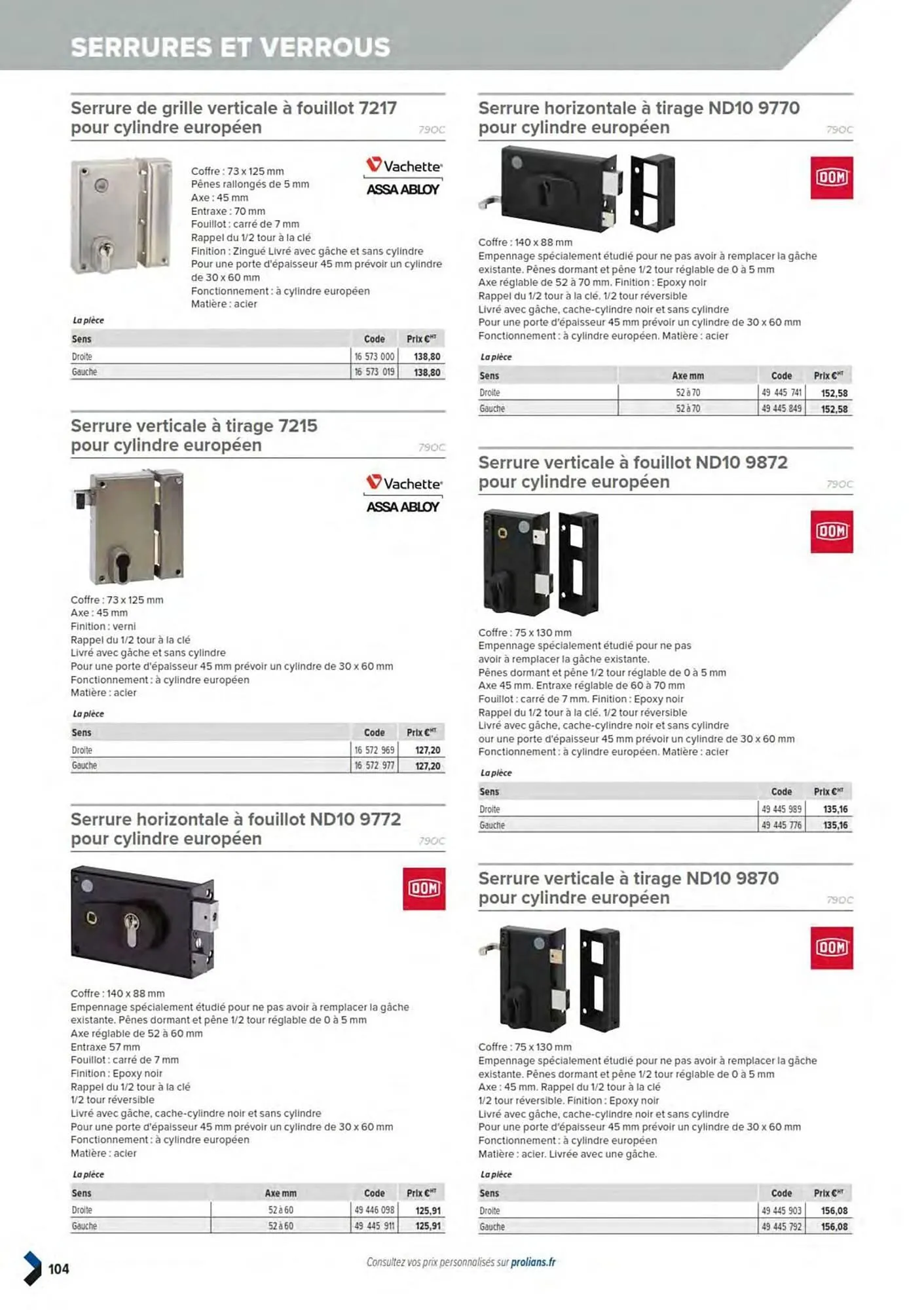 Catalogue Prolians du 11 mars au 31 décembre 2025 - Catalogue page 106