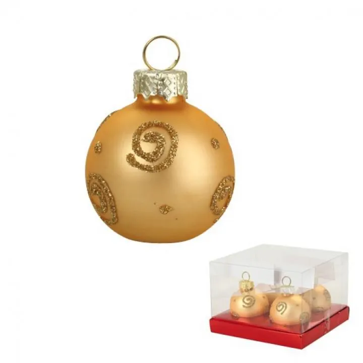 Set de 4 boules porte-nom or en verre.