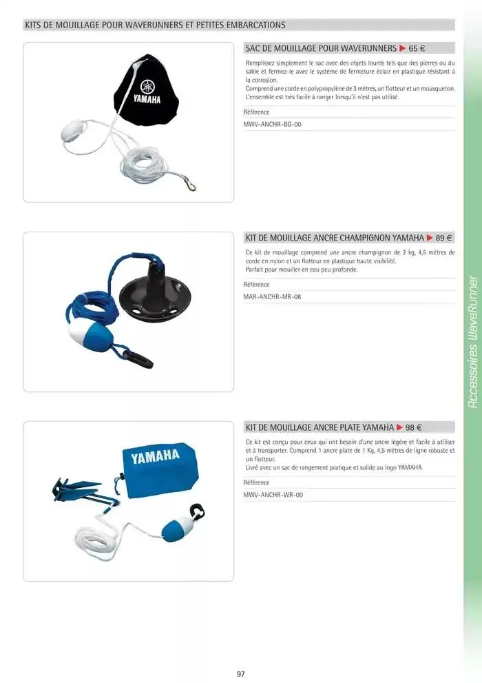 Catalogue Yamaha Marine - Accessoires Marine 2025 du 1 mars au 31 mars 2025 - Catalogue page 97