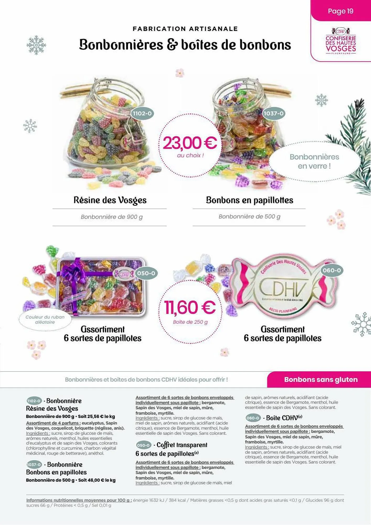 Catalogue Confiserie des Hautes Vosges du 13 juillet au 31 décembre 2023 - Catalogue page 19