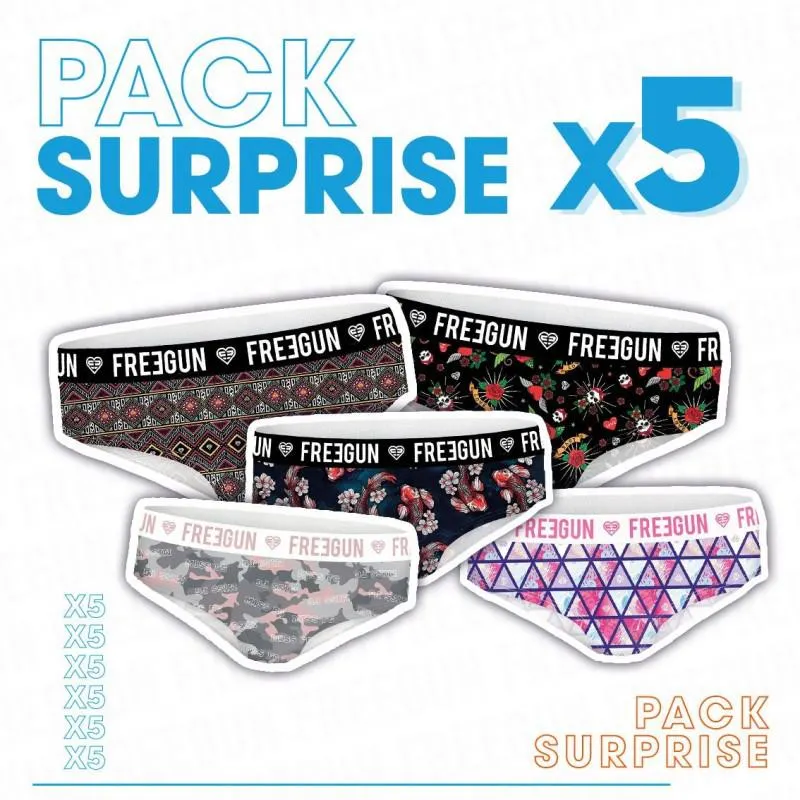 Pack Surprise de 5 culottes Freegun fille