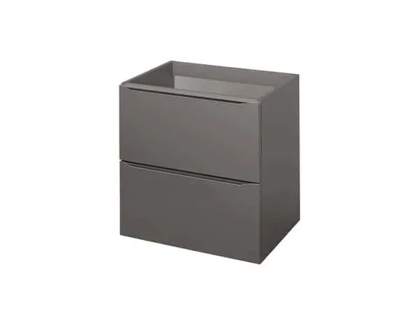 Meuble sous vasque à suspendre gris taupe Idalie L. 60 x H. 60 x P. 45 cm - Cooke and Lewis