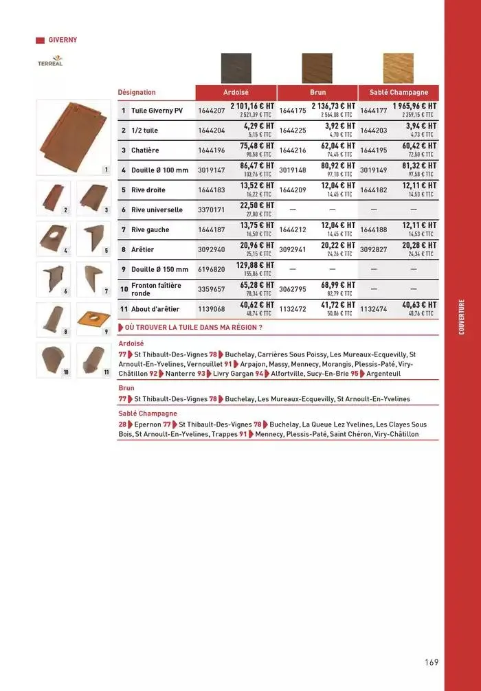 Matériaux 2025 du 1 janvier au 31 décembre 2025 - Catalogue page 169