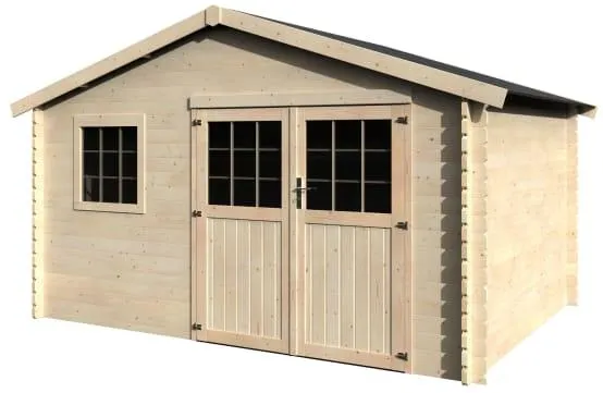 ABRI DE JARDIN BOIS TORCAL - 10,14 m² - Ep : 34 mm - 3,98x2,98 - couleur naturel - Décor et Jardin