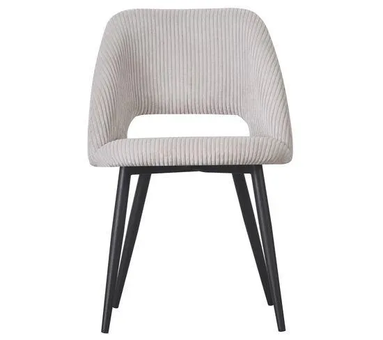 Lot de 2 chaises GABRIELE velours côtelé beige