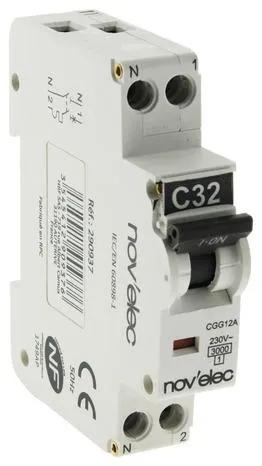 Disjoncteur 3 kA à vis 32A phase neutre - Novelec