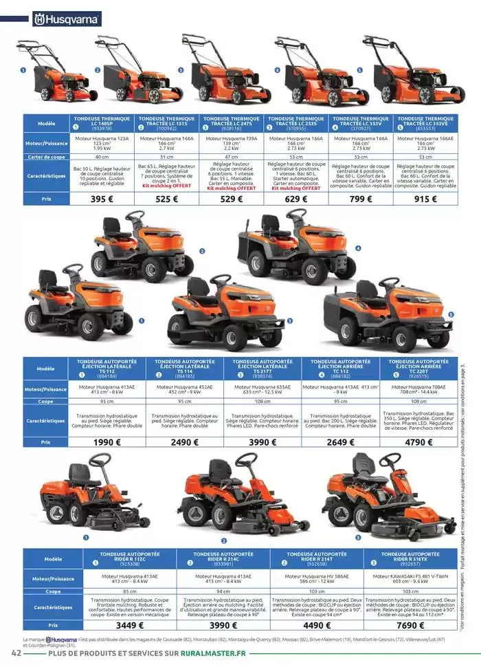 Motoculture et remorques du 1 mars au 31 mai 2025 - Catalogue page 42