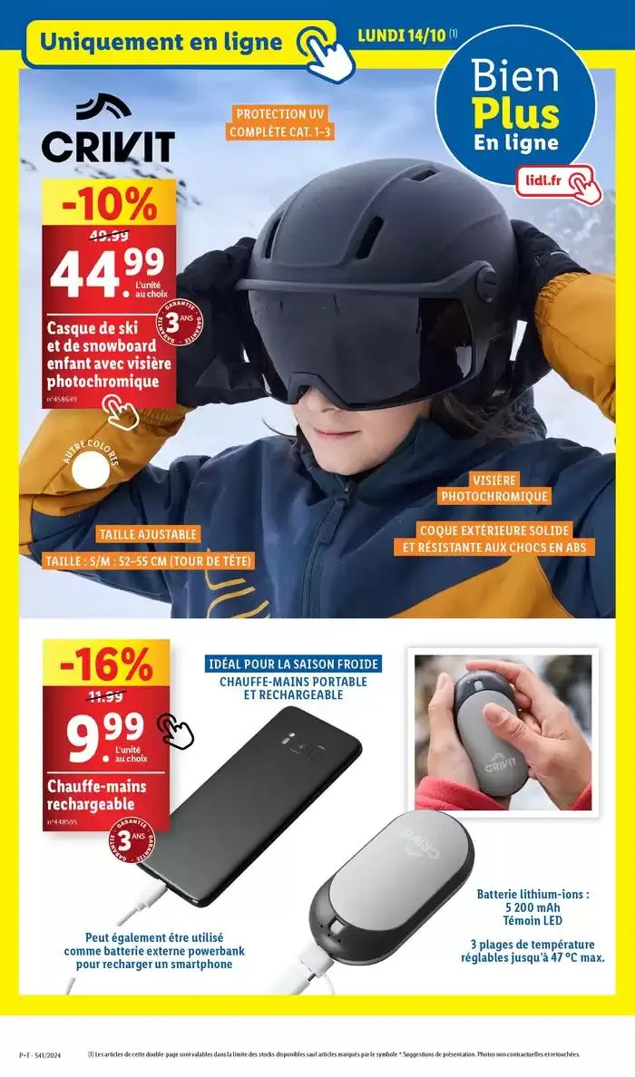 Bénéficiez de réductions sur nos articles mode, bricolage ou loisir cette semaine chez Lidl du 14 octobre au 17 octobre 2024 - Catalogue page 16