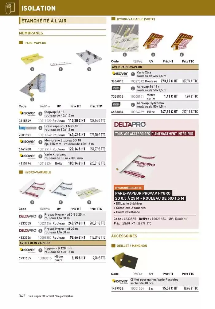 Matériaux 2025 du 1 janvier au 31 décembre 2025 - Catalogue page 342