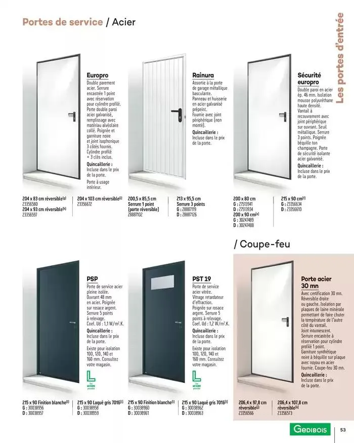 Menuiserie Extérieures 2025 du 1 janvier au 31 décembre 2025 - Catalogue page 53