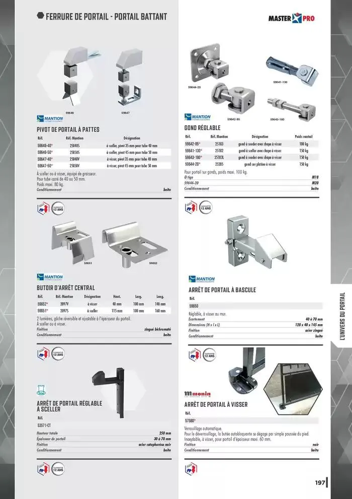 Guide Quincaillerie Serrurerie 2025 - 2026 du 1 avril au 1 avril 2026 - Catalogue page 199