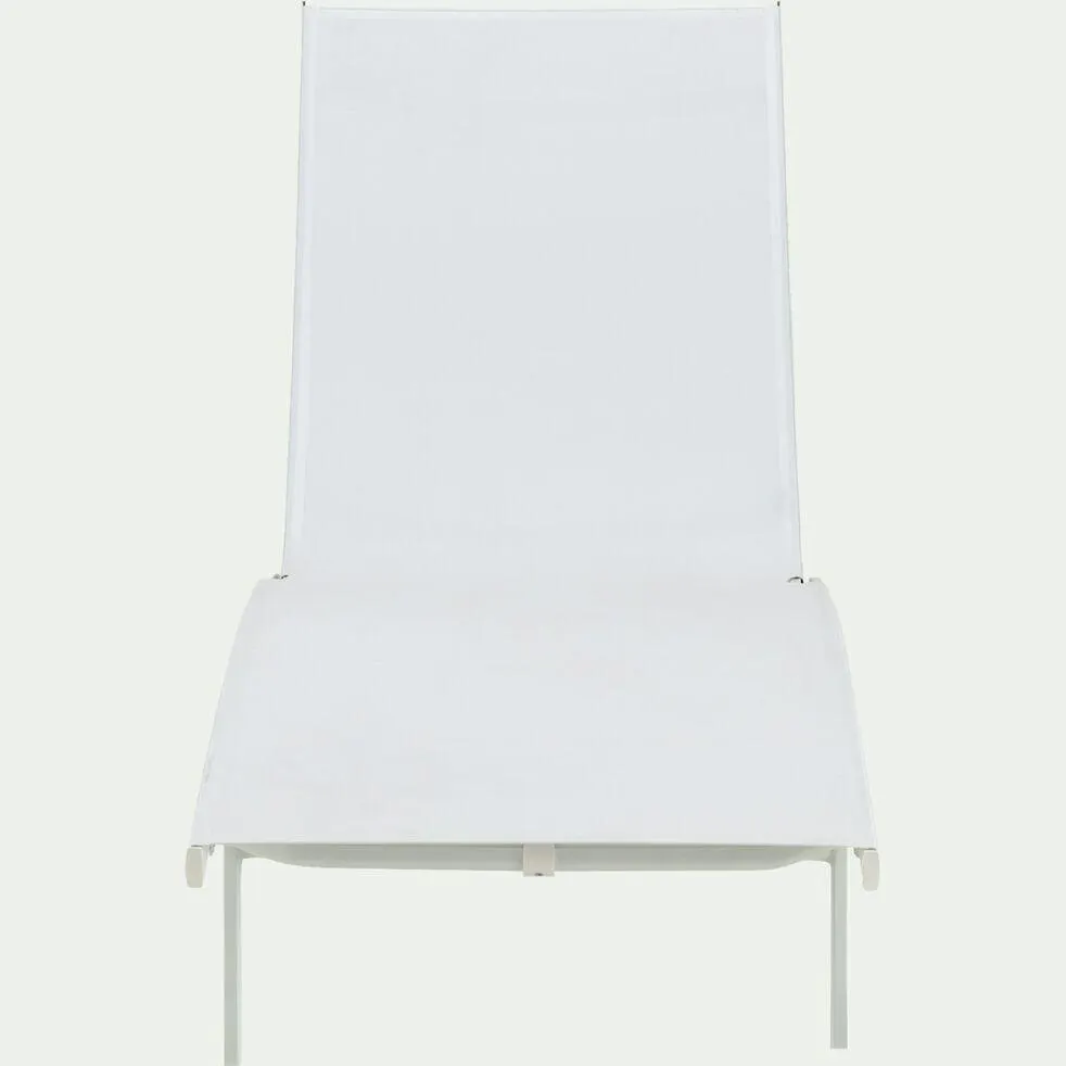 TAPENADE Bain de soleil en aluminium et textilène - blanc