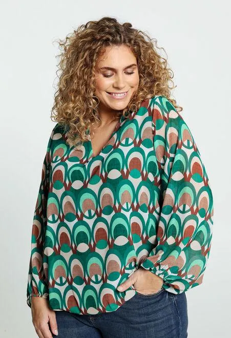 Blouse ample à motif années 70