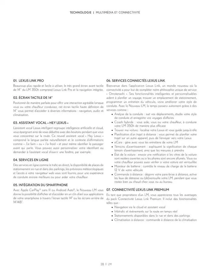 Lexus LM du 27 mars au 27 mars 2026 - Catalogue page 28