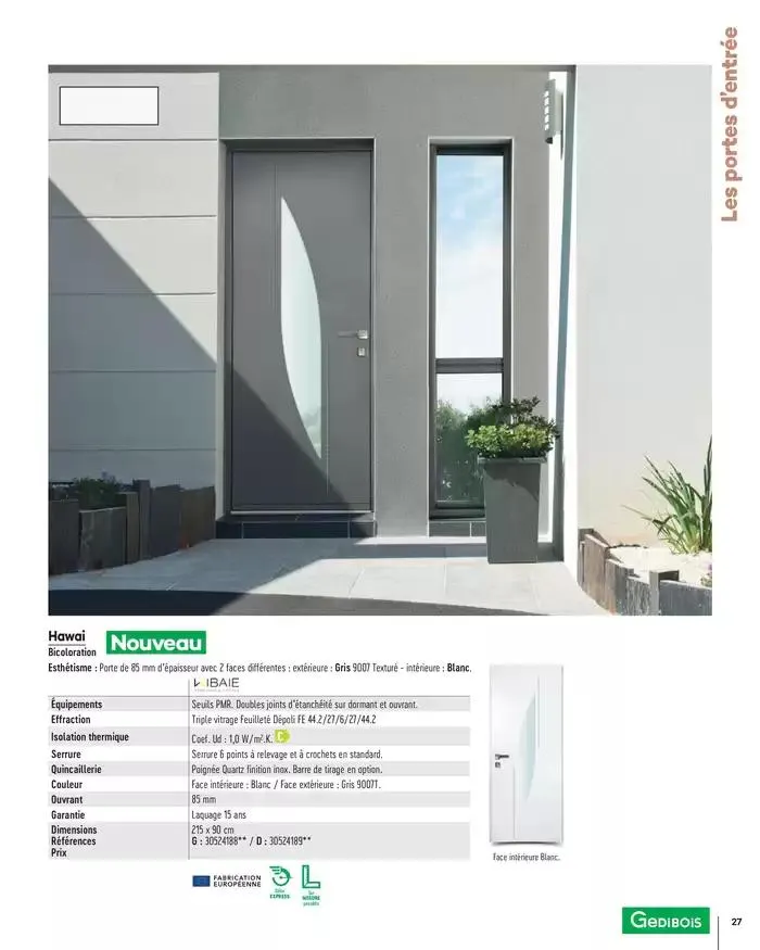 Menuiserie Extérieures 2025 du 1 janvier au 31 décembre 2025 - Catalogue page 27