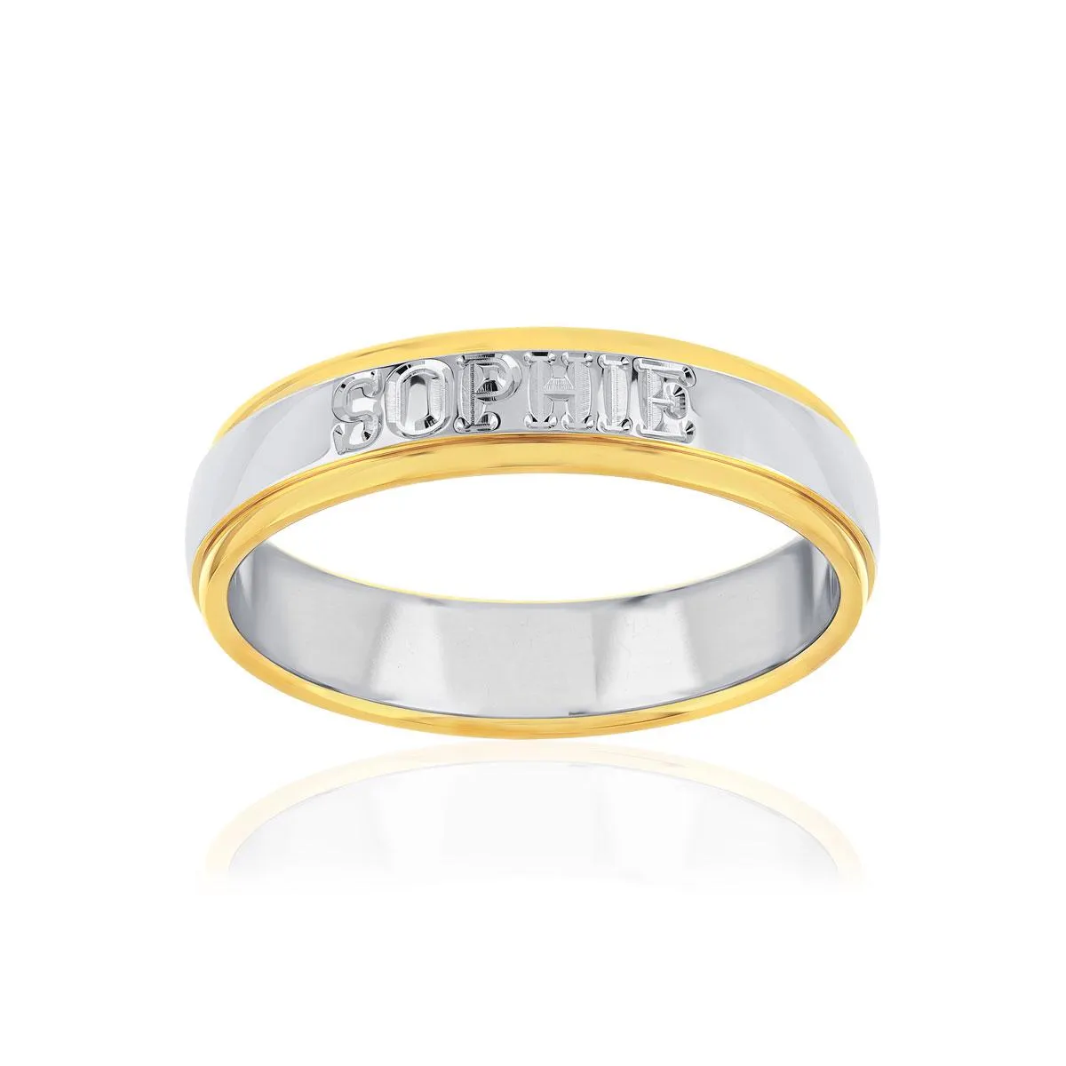 Alliance 2 ors 375 jaune et blanc prénoms