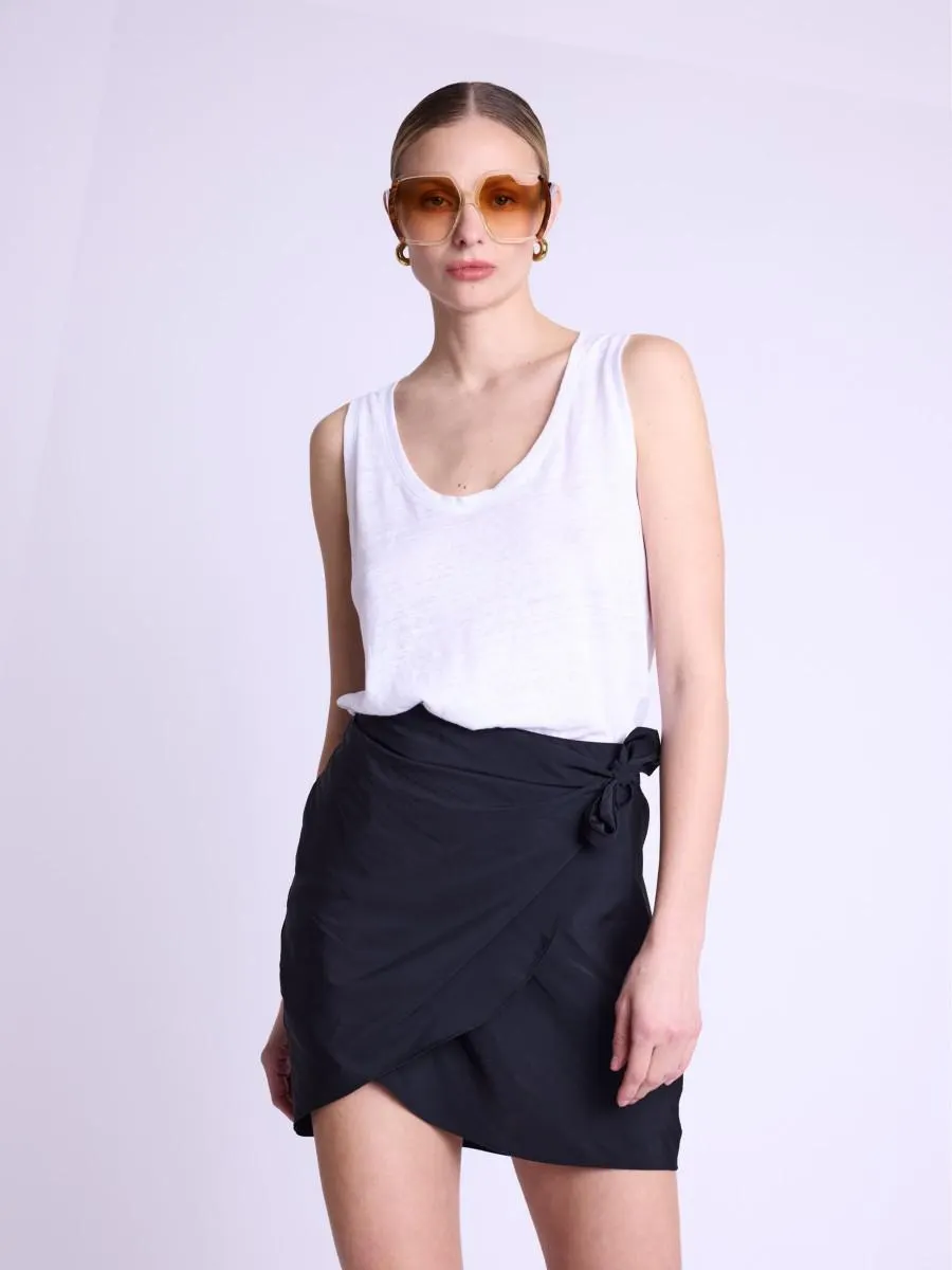 JACINTA | Jupe courte portefeuille noire