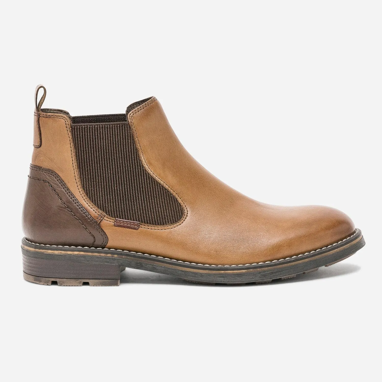 Chelsea boots marron en cuir
