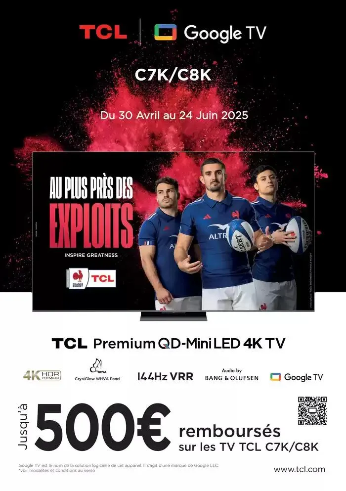 TCL TV C7K C8K du 30 avril au 24 juin 2025 - Catalogue page 1