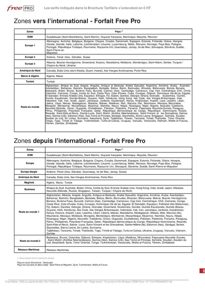 BROCHURE TARIFAIRE OFFRE MOBILE FREE PRO du 21 février au 31 décembre 2025 - Catalogue page 6