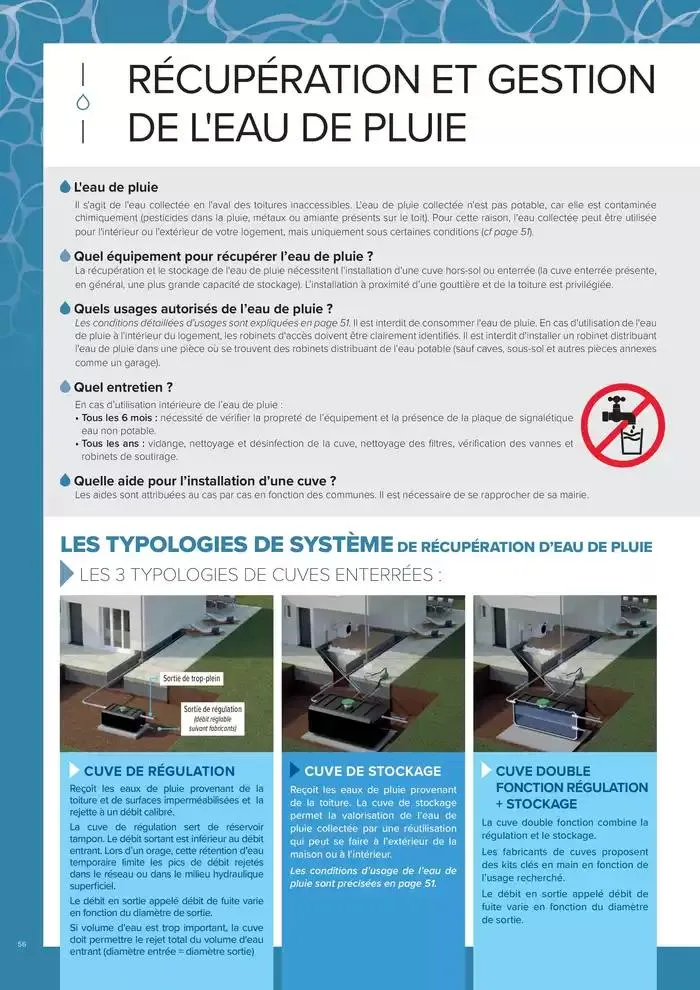 ASSAINISSEMENT NON COLLECTIF ET GESTION DES EAUX PLUVIALES du 4 mars au 31 décembre 2025 - Catalogue page 56