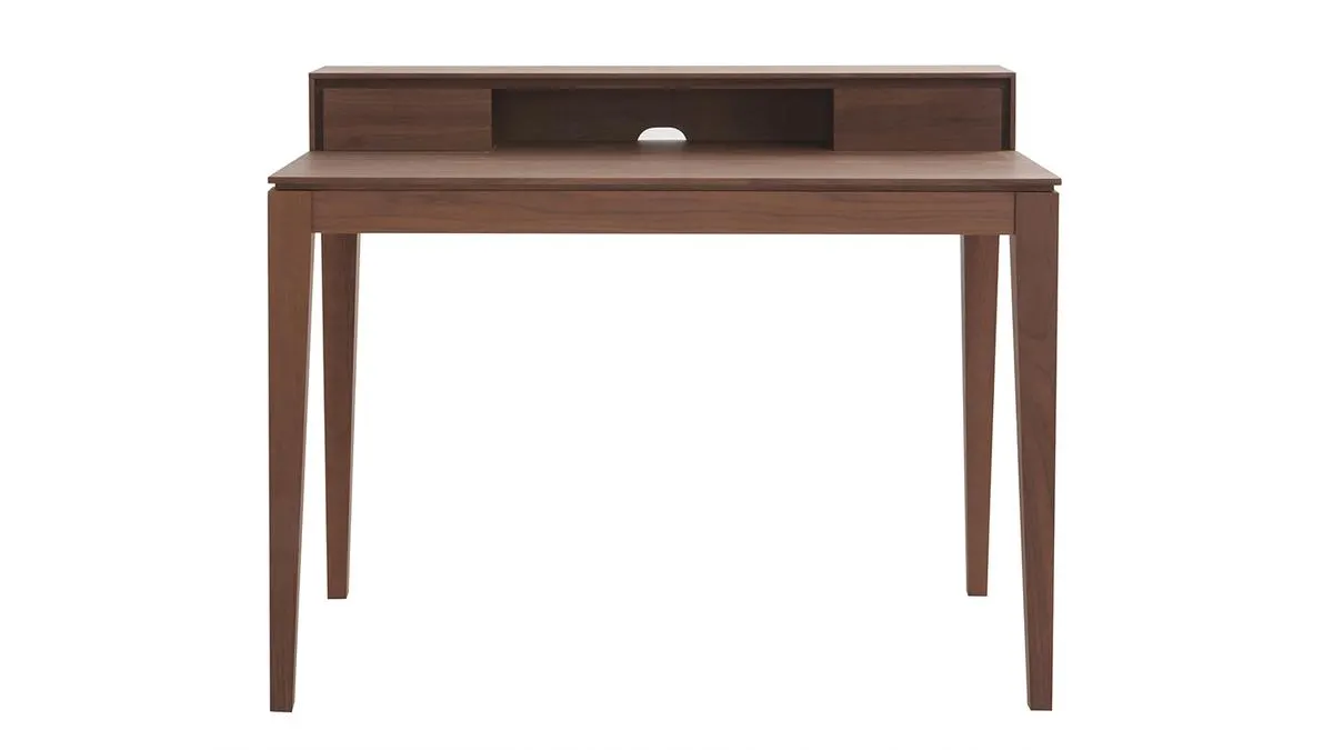 Bureau avec rangements bois foncé noyer L110 cm SEKRET