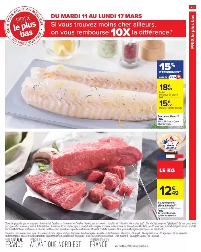 LES JOURS MEILLEURS AVEC LES PRODUITS CARREFOUR du 11 mars au 24 mars 2025 - Catalogue page 25