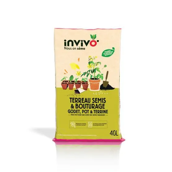 Terreau pour semis et bouturage 40 L INVIVO Nous on Sème
