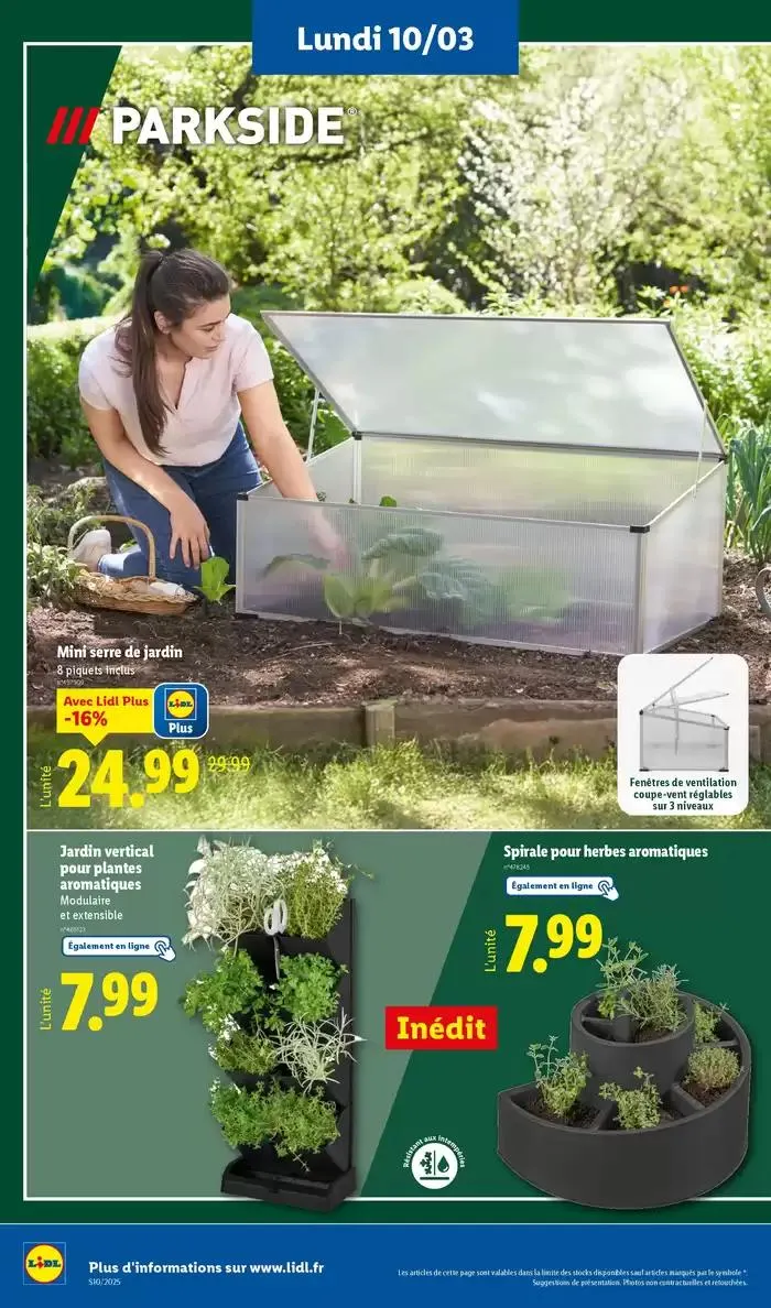 Jardin, beauté, bricolage… De nouvelles bonnes affaires vous attendent chez Lidl ! du 10 mars au 13 mars 2025 - Catalogue page 6