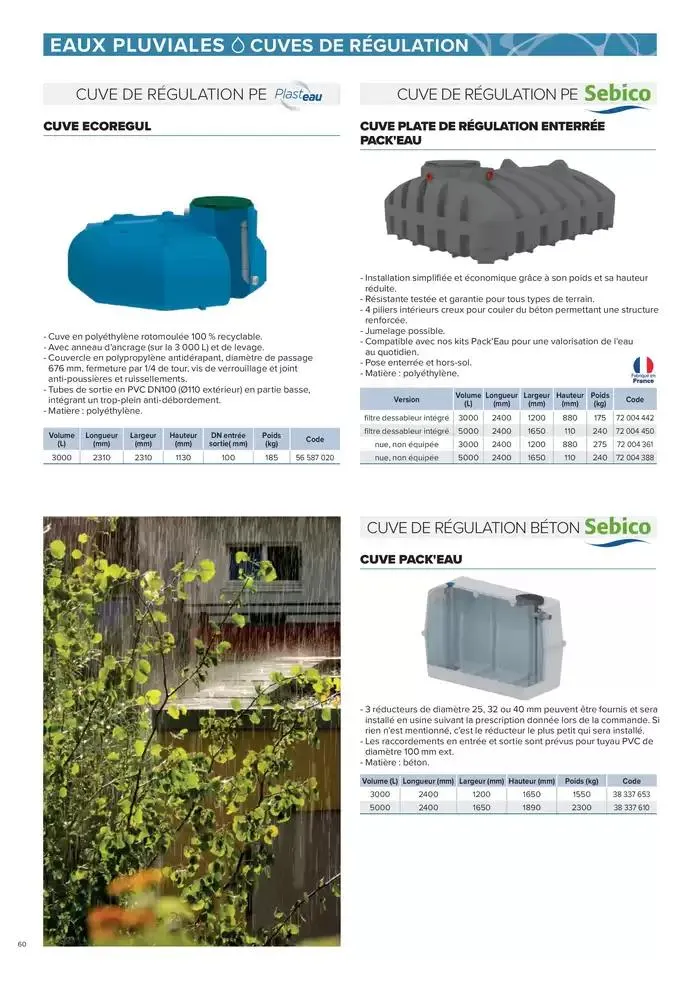 ASSAINISSEMENT NON COLLECTIF ET GESTION DES EAUX PLUVIALES du 4 mars au 31 décembre 2025 - Catalogue page 60