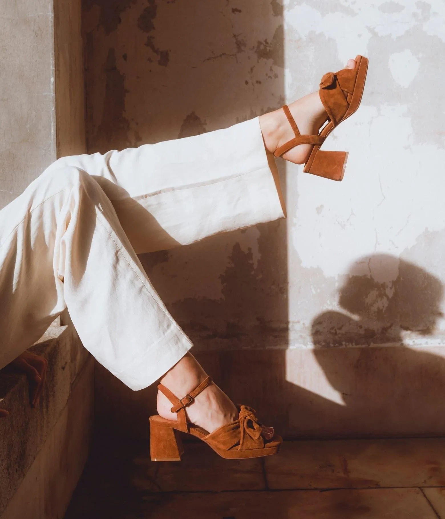 SANDALE PLUME COGNAC