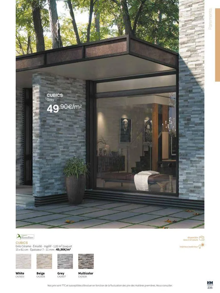Extériéurs du 14 mars au 20 janvier 2026 - Catalogue page 235