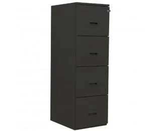 Classeur pour dossiers suspendus P54 cm - 4 tiroirs - Metal/Noir