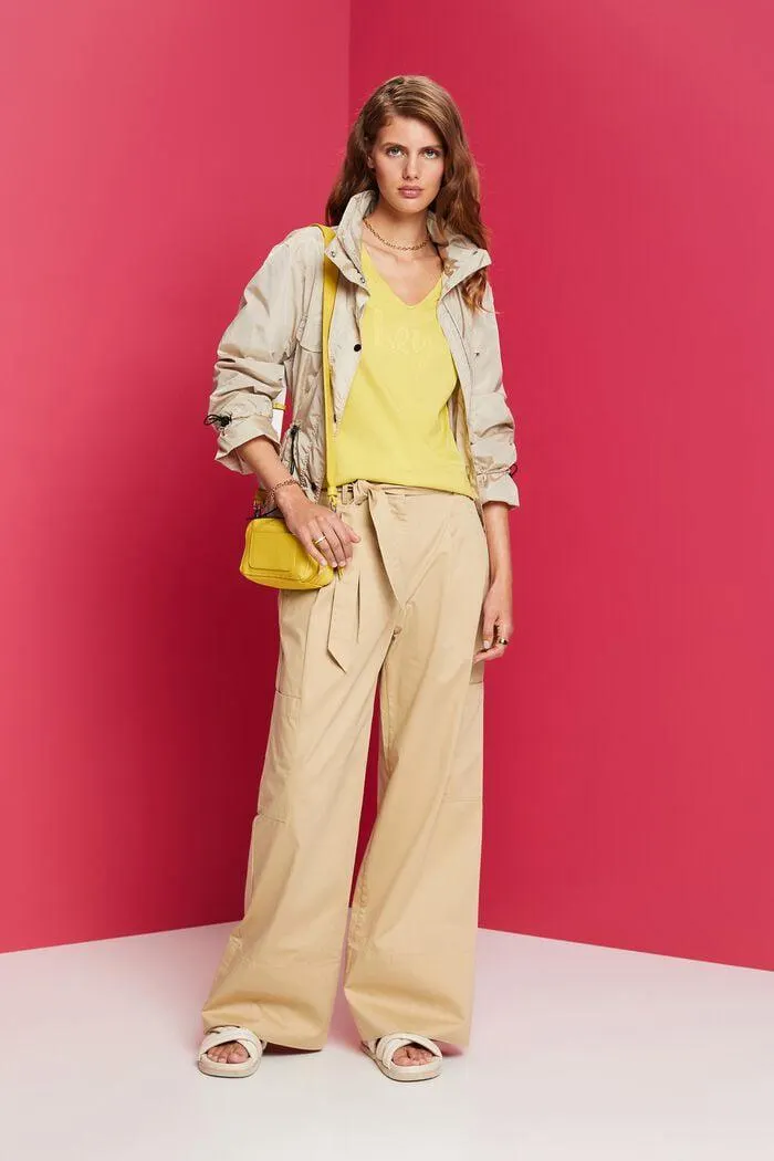 T-shirt imprimé ton sur ton, 100 % coton