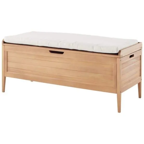 Coffre Banc Camilia en bois L.120 x l.50 x H.50 cm - ECLOZ