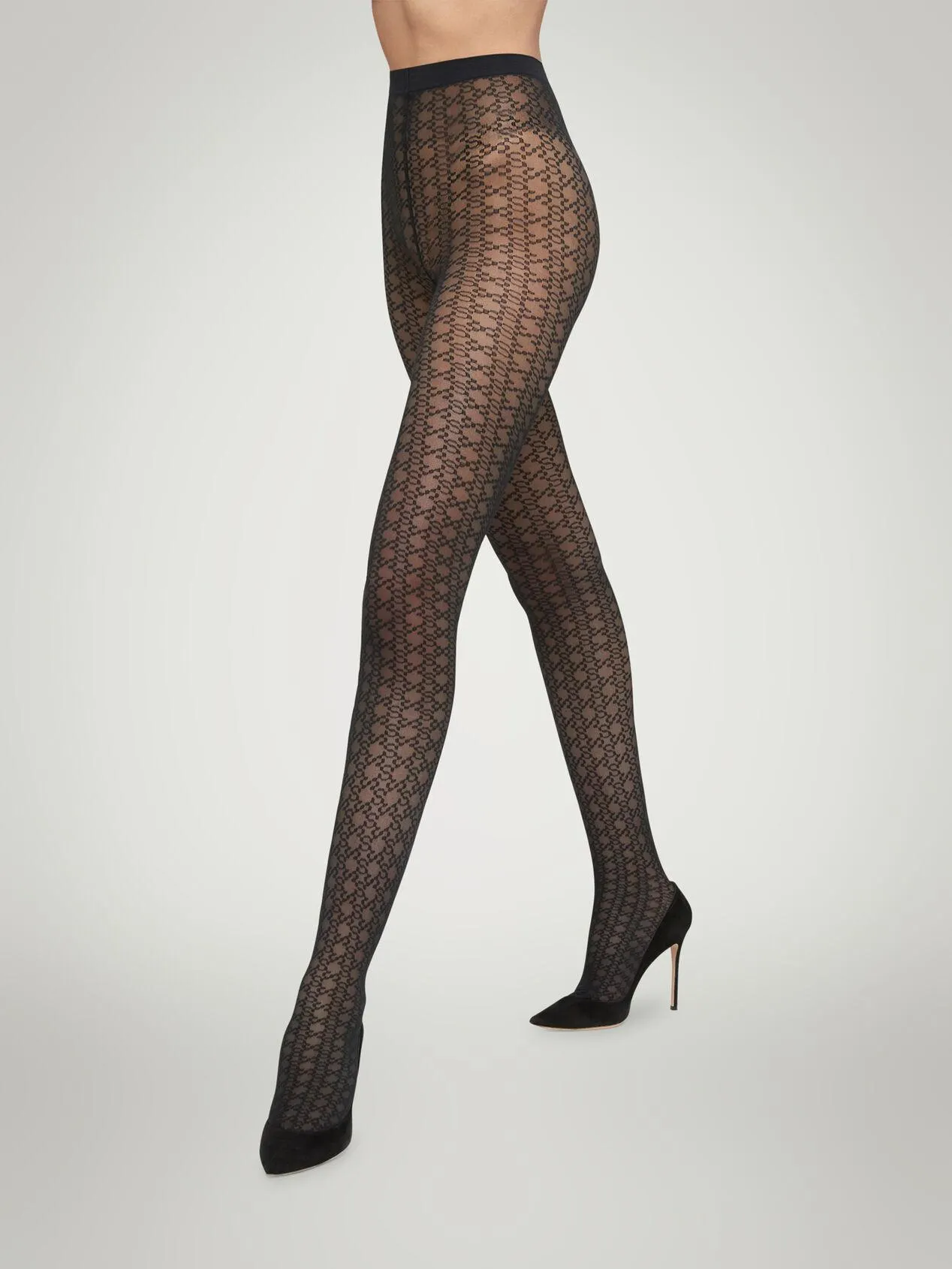 Intricate Sheer Pattern Tights