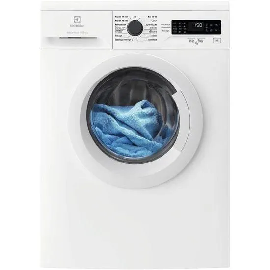 Lave-linge hublot ELECTROLUX EWF0812A4 - 8 kg - Eco Inverter - L60cm - 1200 trs/min - Classe A - Dépotable - Blanc