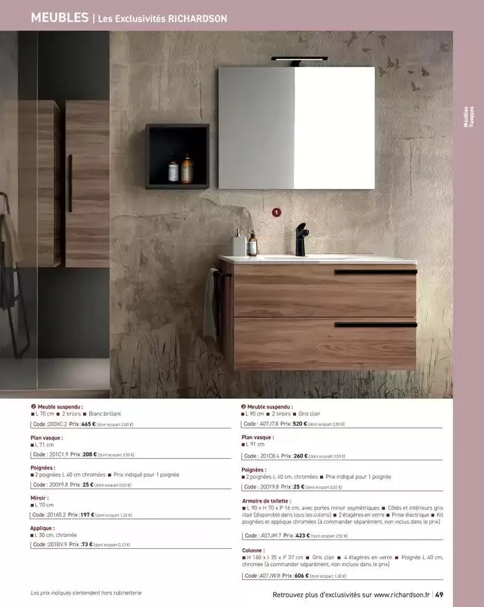 SALLE DE DE BAINS ET CARRELAGE 2025 du 11 avril au 31 décembre 2025 - Catalogue page 51