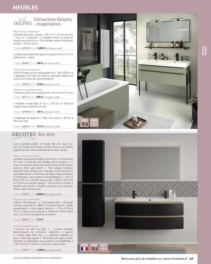 SALLE DE DE BAINS ET CARRELAGE 2025 du 11 avril au 31 décembre 2025 - Catalogue page 65