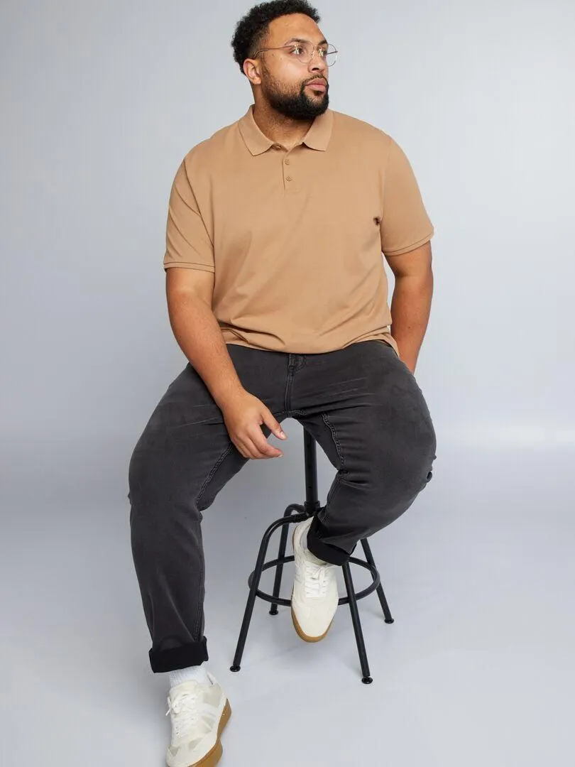 Polo de punto de piqué - BEIGE