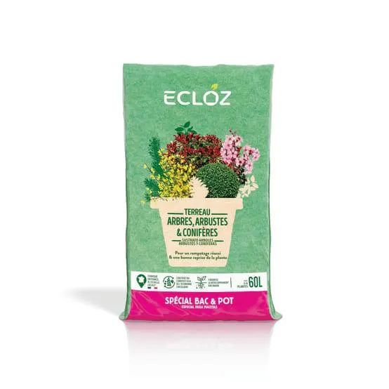 Terreaux arbres arbustes conifères contenant 60L - ECLOZ