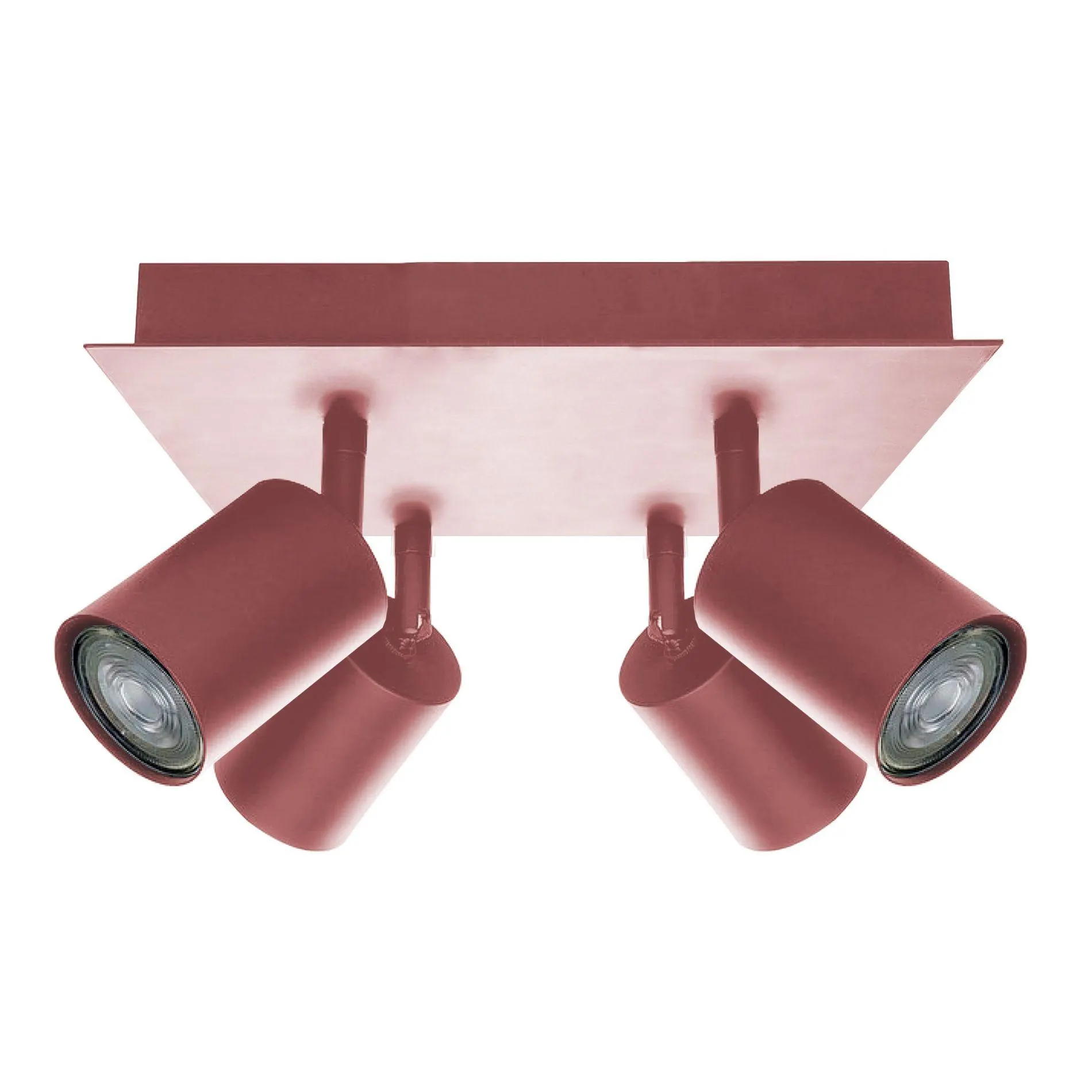 Plafonnier 4 spots FORM en métal rouge